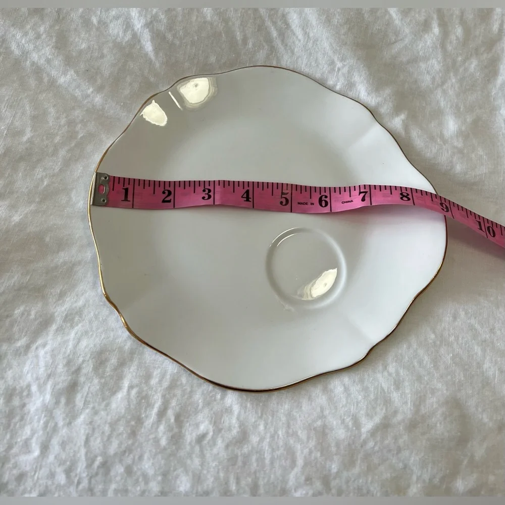 Royal Vale | Set Of 5 | Bone China Snack Plate & Cup Sets | England #6601 White - Picture 6 of 7